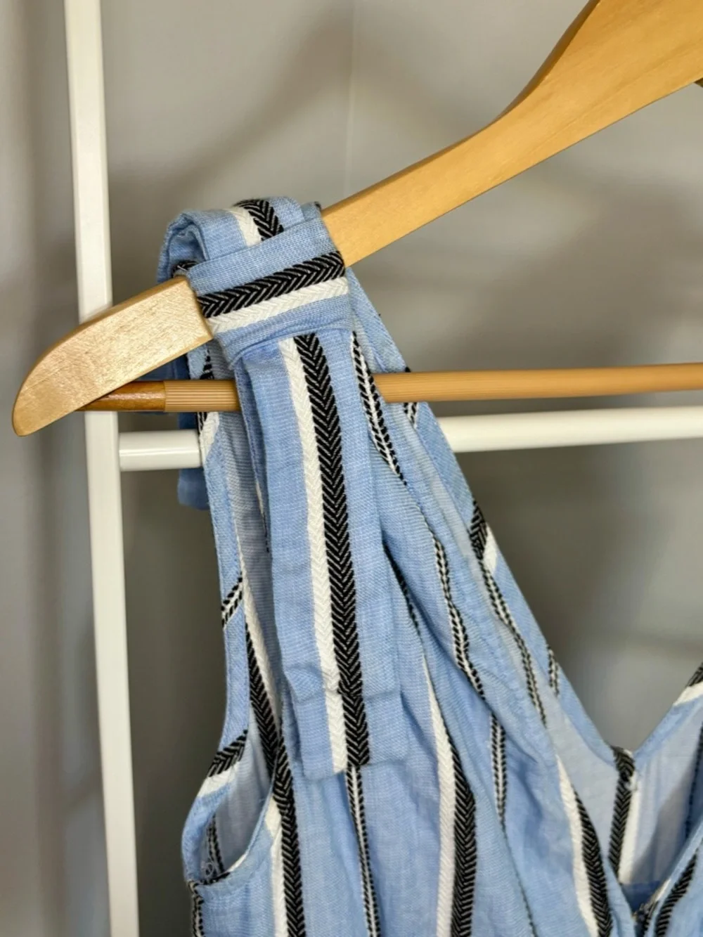 Red Carter Light Blue Sleeveless Striped Jumpsuit - Picture 7 of 16